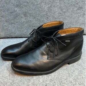 Clarks Gore Tex Black Leather Chukka Boots Mens Size 10